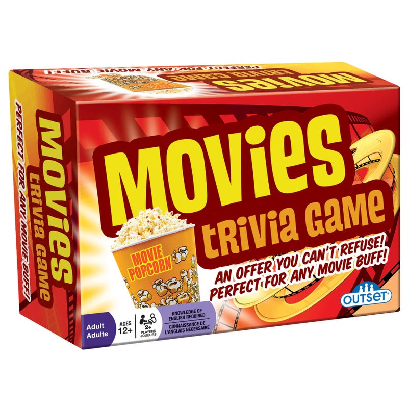 Outset Media Movies Trivia Game - Party Game - Family Game - Travel Game - Fun and Easy to Play - 880 Trivia Questions - for 2 or More Players - Ages 12+ - Image 1